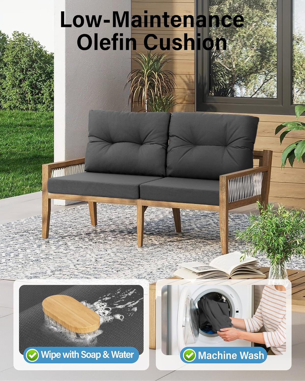 مجموعة وسائد رمادية داكنة لأثا - مراجعة Outdoor Furniture Cushions 24 X 24 وسعره