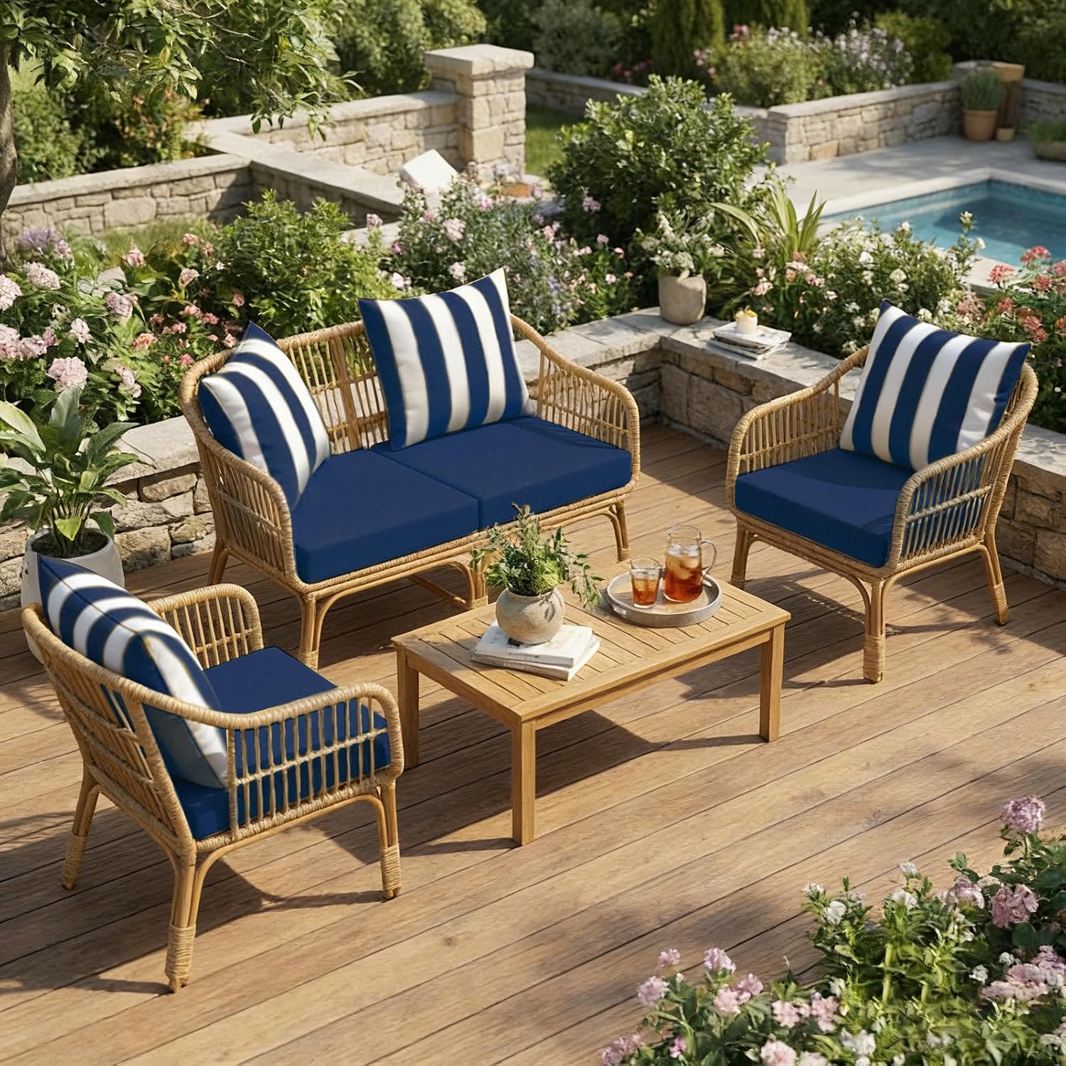 وسائد كراسي خارجية لأثاث الفنا - مراجعة Outdoor Furniture Cushions 24 X 24 وسعره