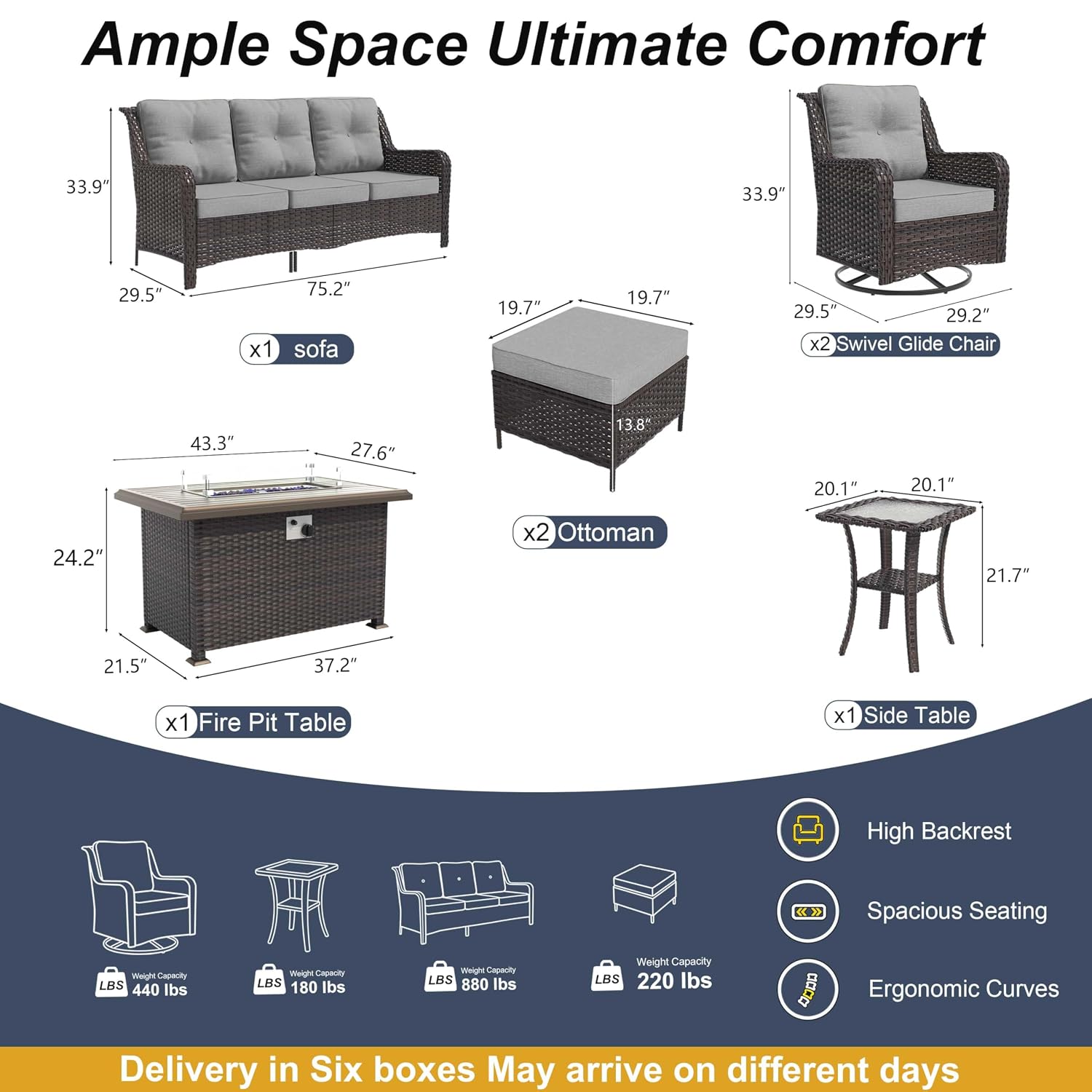 طقم أثاث فناء مكون من 7 قطع، أ - مراجعة Outdoor Furniture Bali وسعره