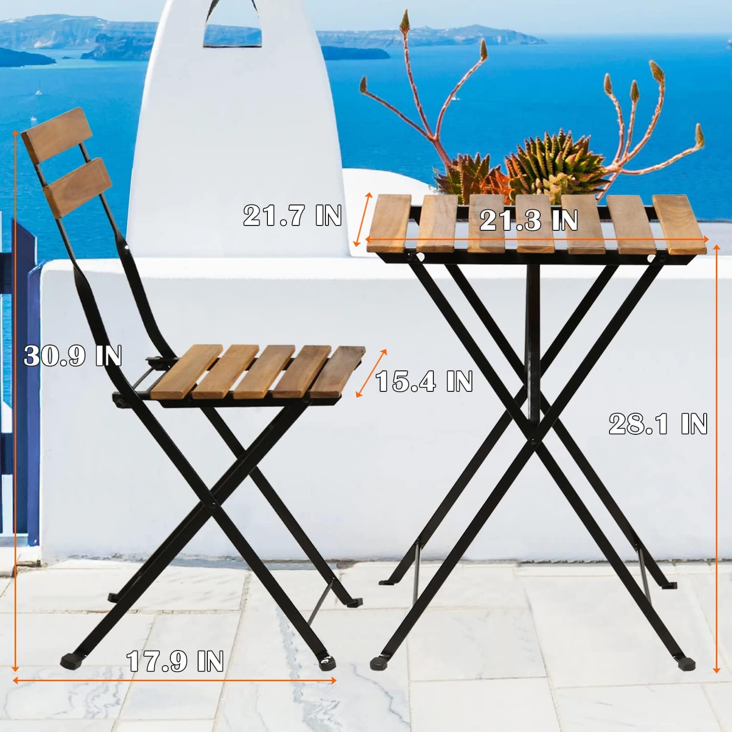 طقم بيسترو خشبي طبيعي قابل للط - مراجعة Bistro Table Set وسعره