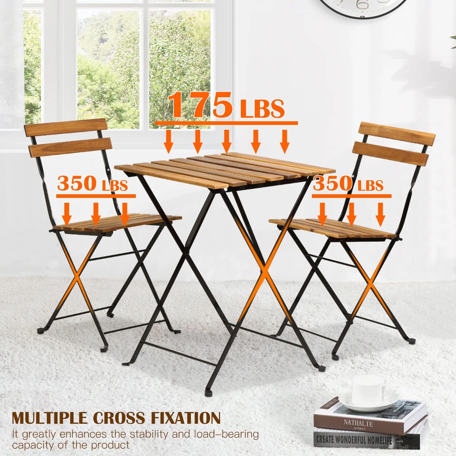 طقم بيسترو خشبي طبيعي قابل للط - مراجعة Bistro Table Set وسعره