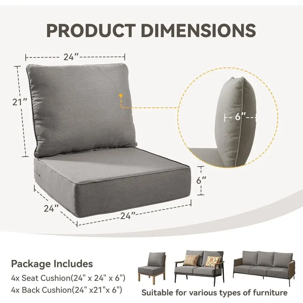 مجموعة وسائد خارجية مقاومة للأ - مراجعة Outdoor Furniture Cushions 24 X 24 وسعره