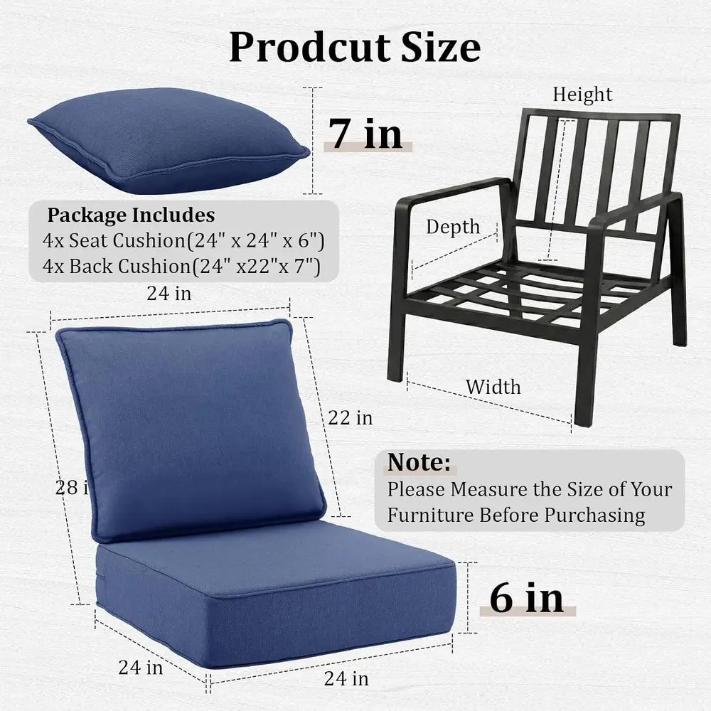 6 وسائد سميكة للكراسي الخارجية - مراجعة Outdoor Furniture Cushions 24 X 24 وسعره
