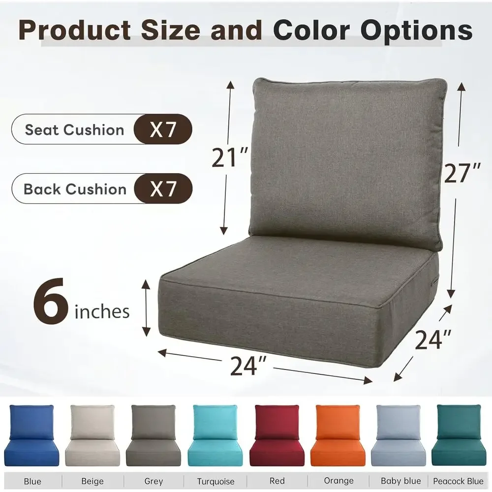 مجموعة من 6 وسائد سميكة للاستخ - مراجعة Outdoor Furniture Cushions 24 X 24 وسعره